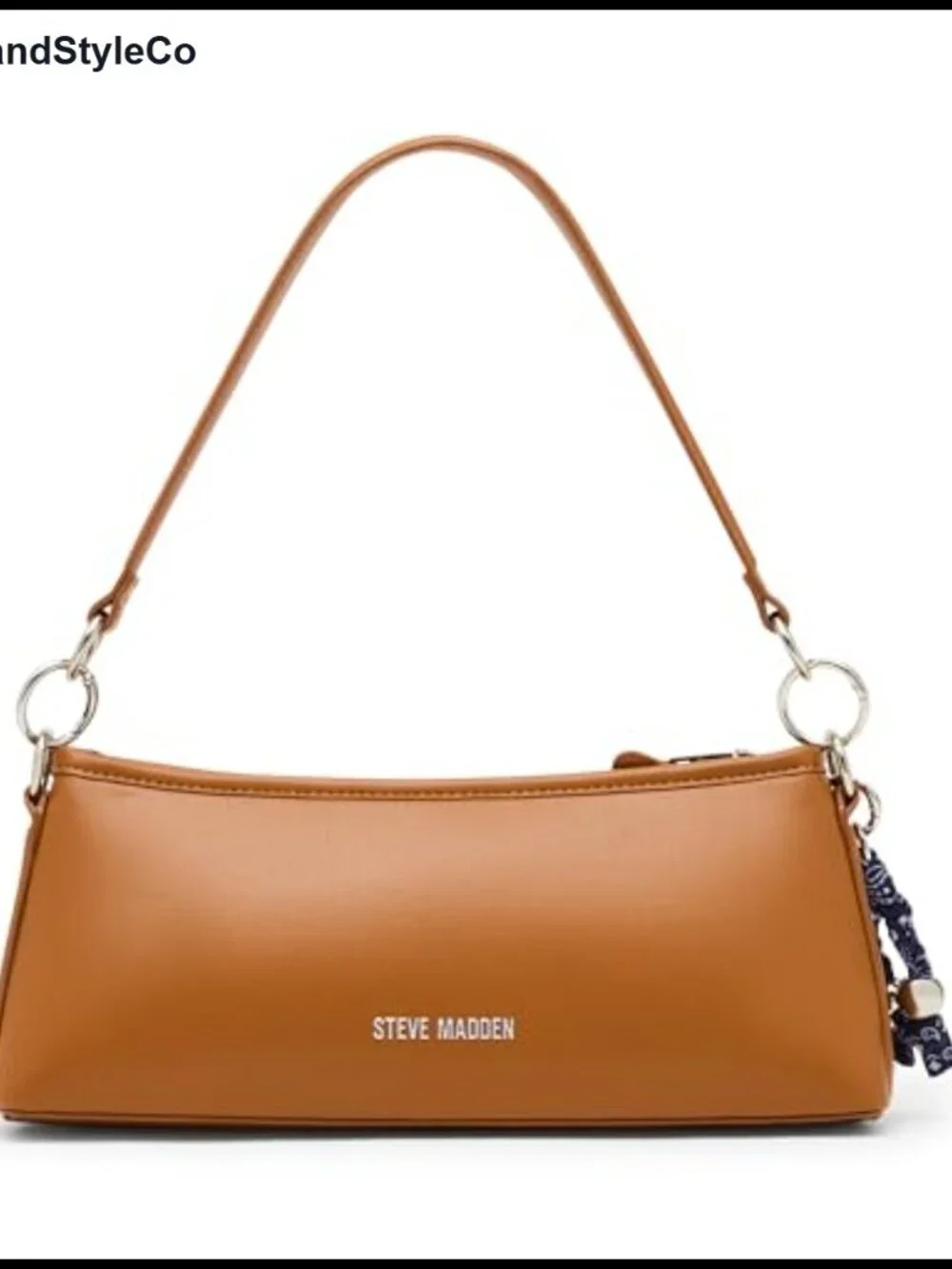 Faux Suede Fringe Shoulder Bag with Removable Charm - Satchel Style